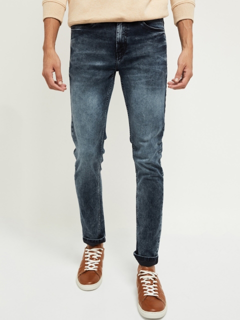

max Men Grey Heavy Fade Skinny Fit Jeans