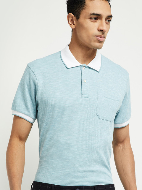 

max Men Blue Solid T-shirt