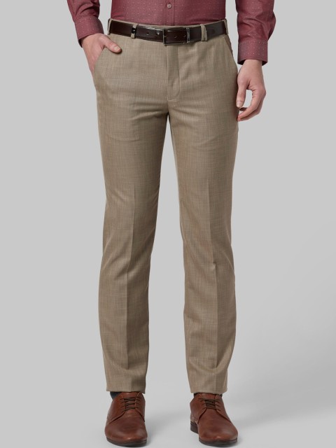 

Park Avenue Men Brown Slim Fit Solid Formal Trousers