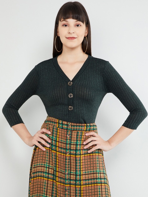

max Women Green Solid Top