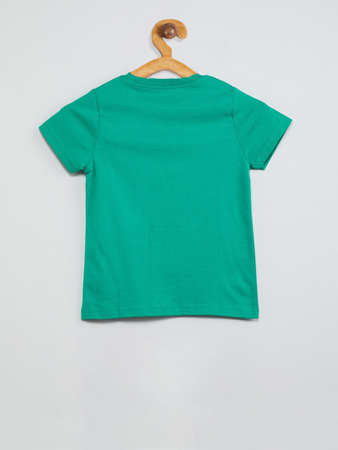 

max Boys Green Printed Round Neck T-shirt