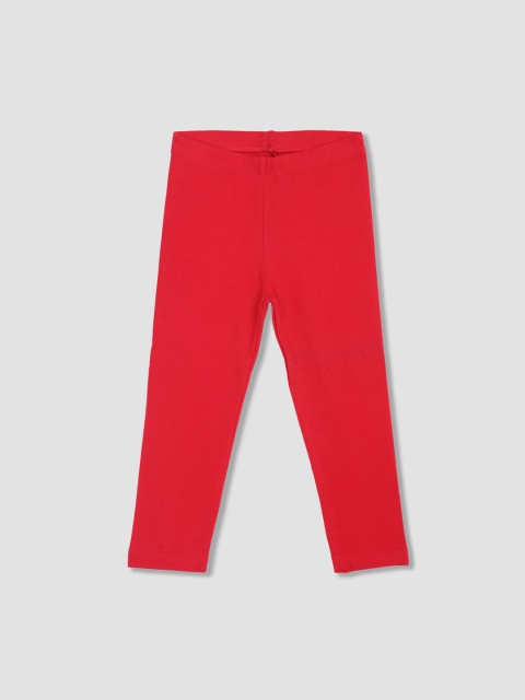 

The Childrens Place Girls Red Solid Ankle-Length Leggings