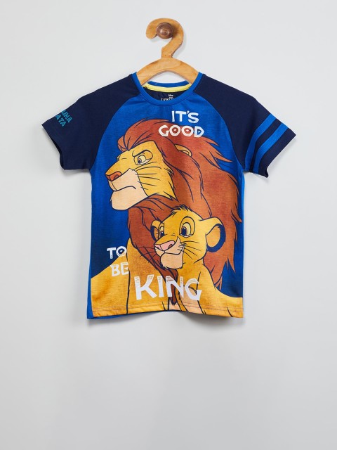 

max Boys Black Printed Round Neck T-shirt