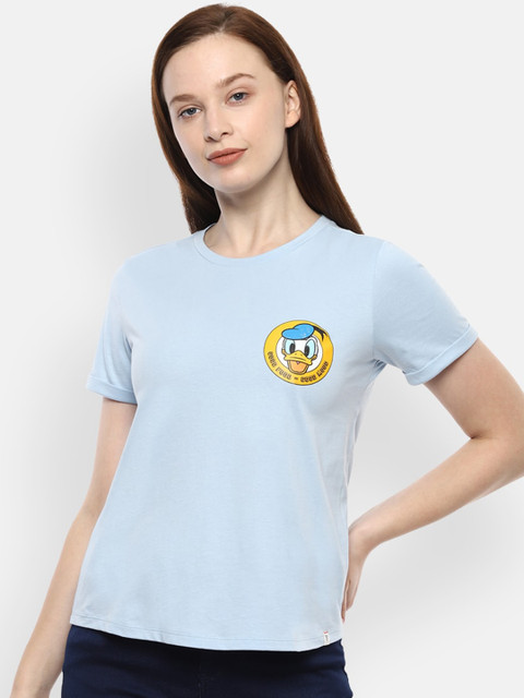 

Van Heusen Woman Women Blue Solid Pure Cotton Top