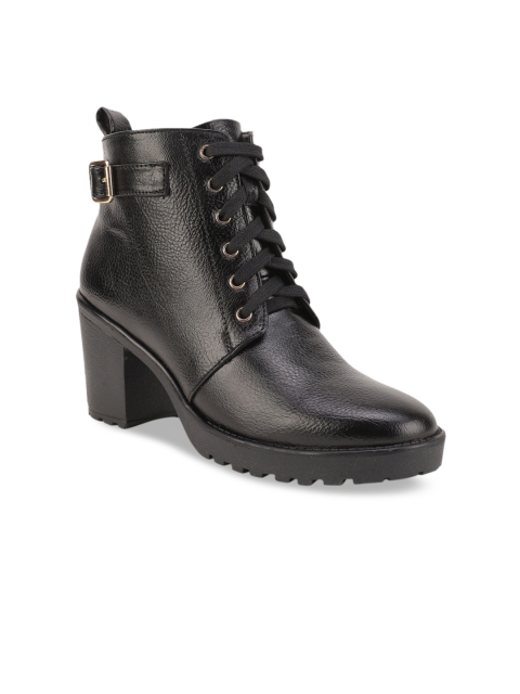 

Bruno Manetti Women Black Solid Heeled Boots