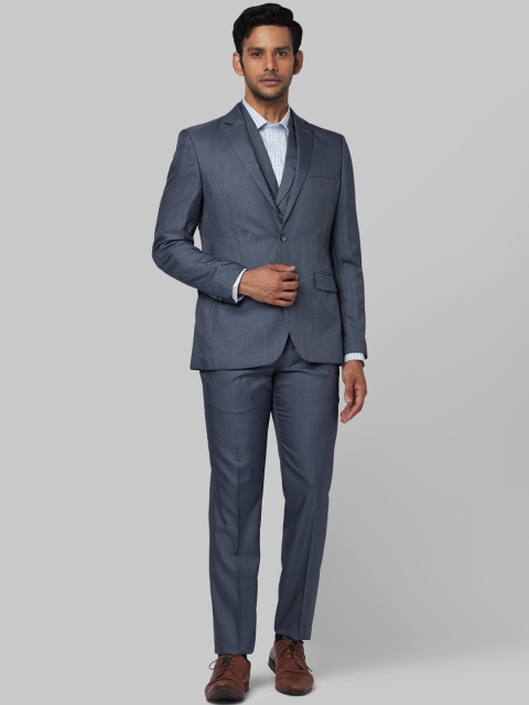 

Park Avenue Men Navy Blue Solid Super Slim-Fit Single-Breasted Formal Suit