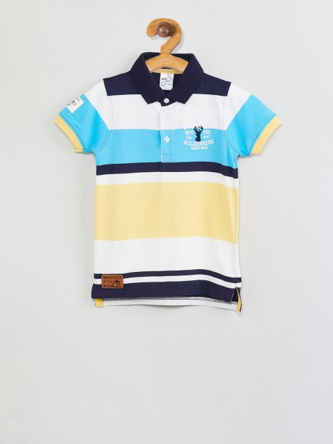 

max Boys Multicoloured Striped Polo Collar T-shirt, Multi