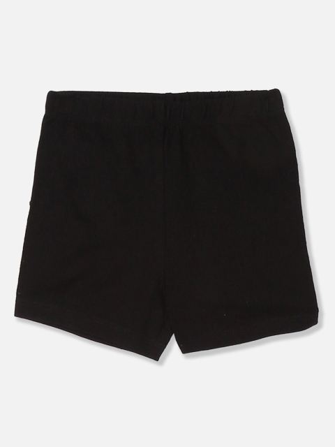 

The Childrens Place Girls Black Solid Regular Fit Regular Shorts