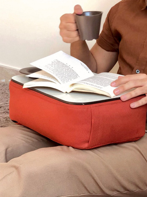 

THE ARTMENT Rust Brown Rectangular Modern Art Lap Cushion Desk