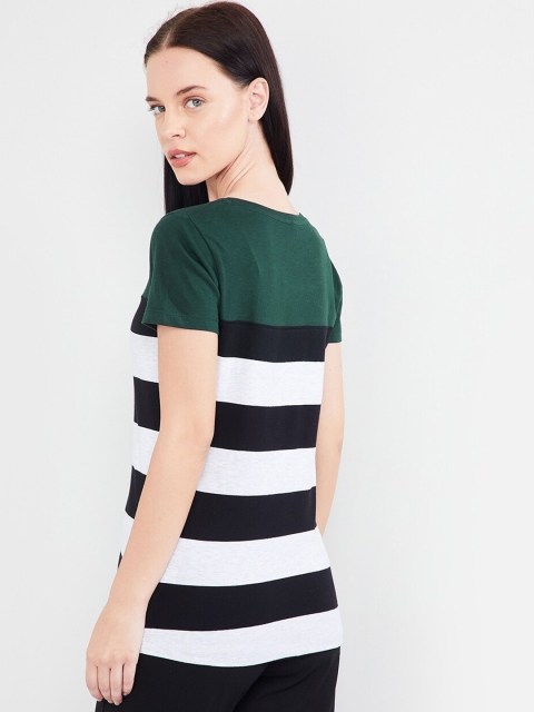 

max Women Green Striped Top