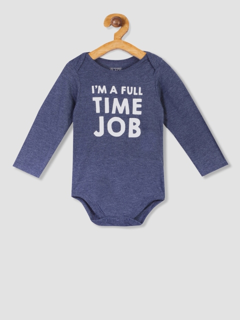 

The Childrens Place Infant Girls Navy Blue & White Printed Bodysuit