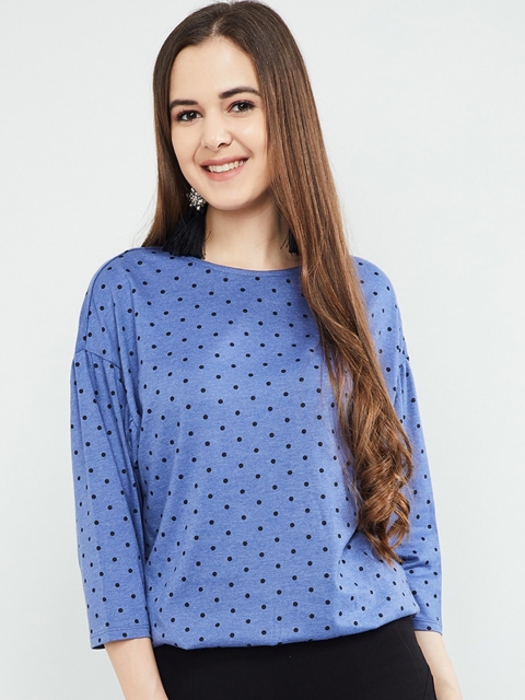 

max Women Blue Printed Top