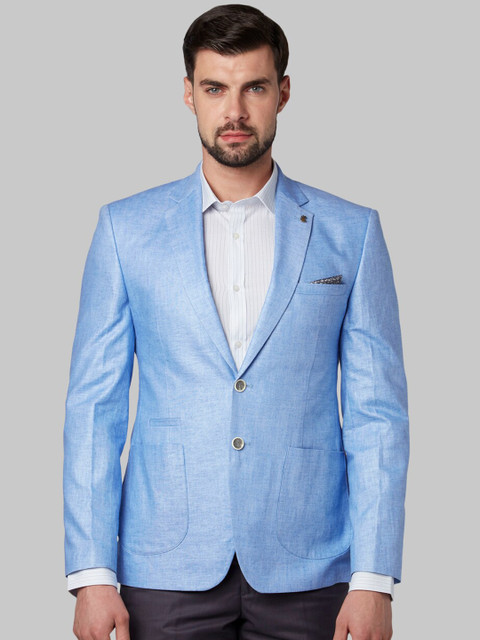 

Park Avenue Men Blue Solid Super Slim-Fit Single-Breasted Formal Blazer