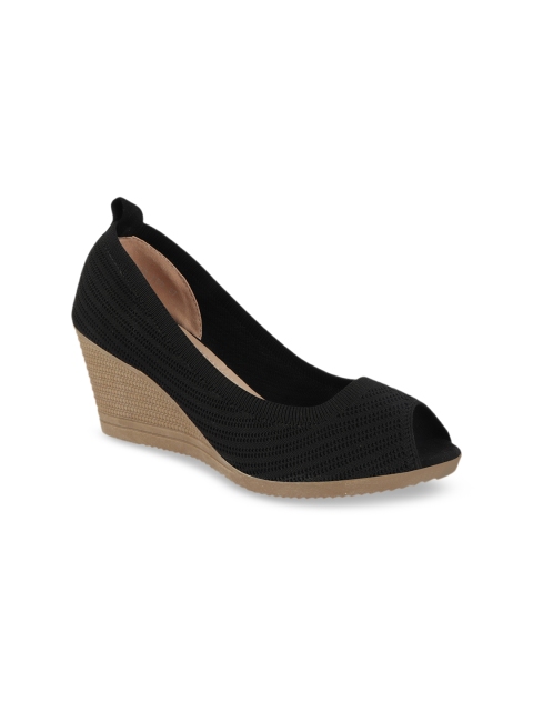 

CALZADO Women Black Solid Peep Toes