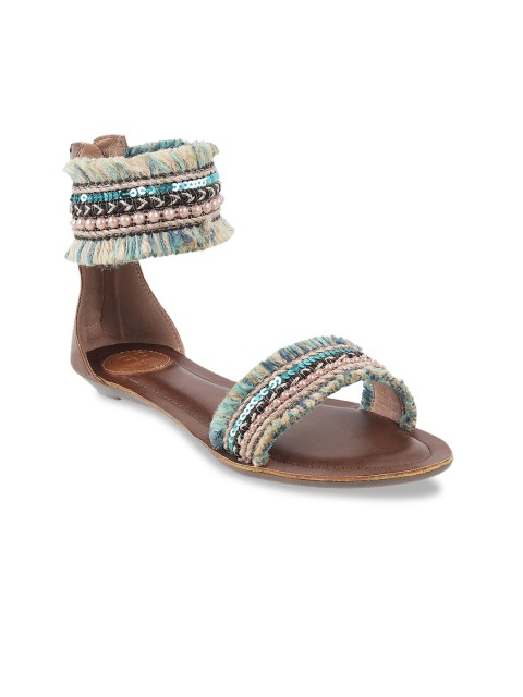 

Catwalk Women Blue Woven Design Open Toe Flats