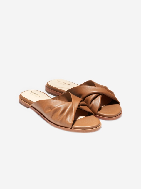 

Cole Haan Women Brown Solid Leather Open Toe Flats