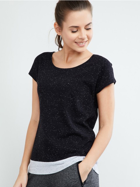 

max Women Black Solid T-Shirt