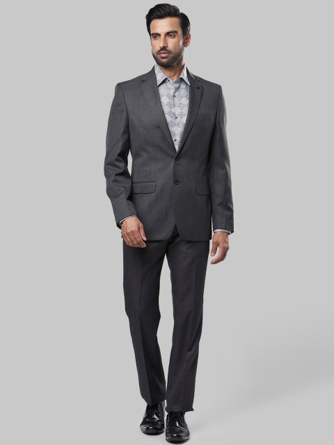 

Raymond Men Grey Solid Single-Breasted Formal Suit