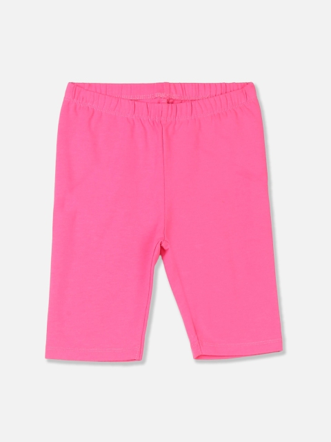 The Childrens Place Girls Fuchsia Solid Regular Fit Regular Shorts