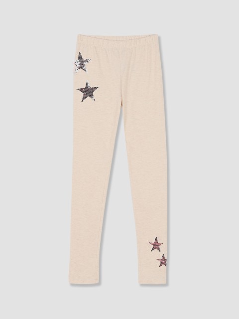

GAP Girls Beige Flippy Sequin Leggings In Stretch Jersey