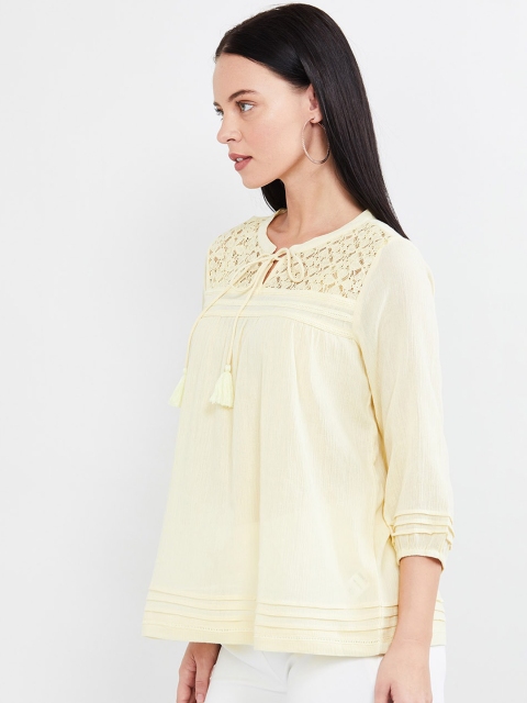 

max Women Yellow Solid Top