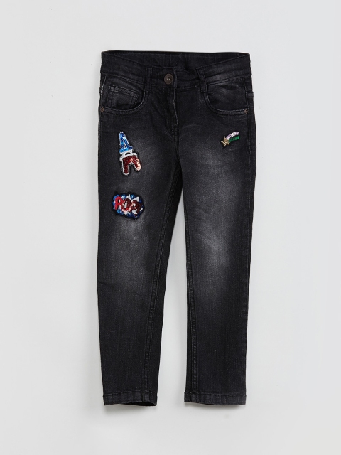 

max Girls Black Regular Fit Mid-Rise Clean Look Jeans