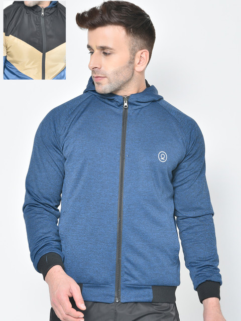 

Chkokko Men Black Colourblocked Reversible Bomber