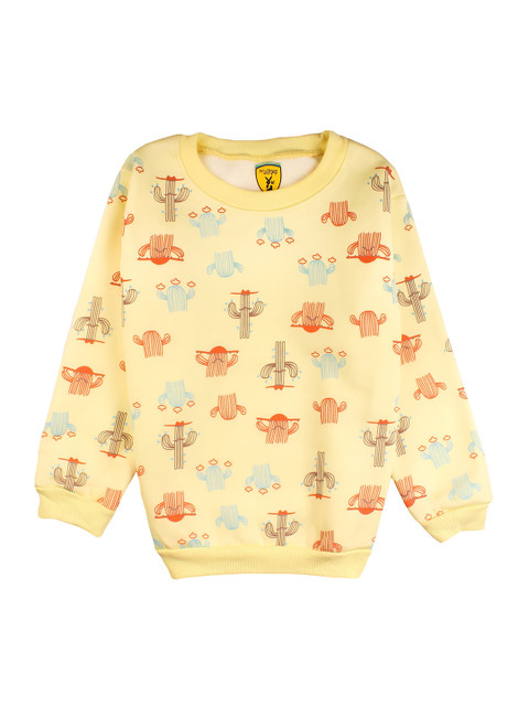 

Lil Lollipop Girls Yellow Printed Sweatshirt