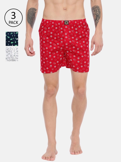 

Joven Men Pack Of 3 Printed Pure Cotton Boxers-JB3P-CMCYRO, Multi