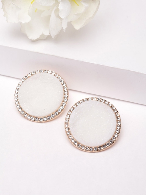 

AVANT-GARDE PARIS White Gold-Plated Circular Studs