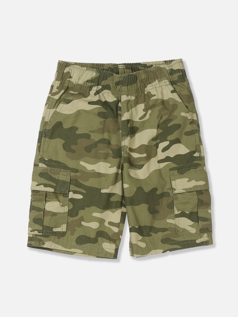 

The Childrens Place Boys Olive Green Printed Regular Fit Cargo Shorts