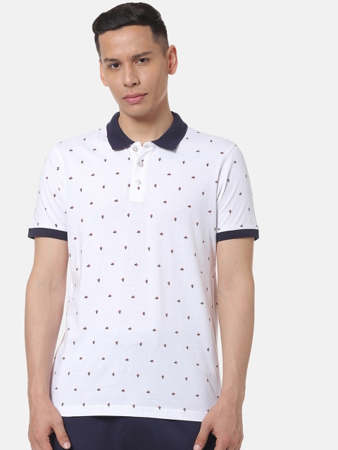 

FILA Men White Printed Polo Collar T-shirt