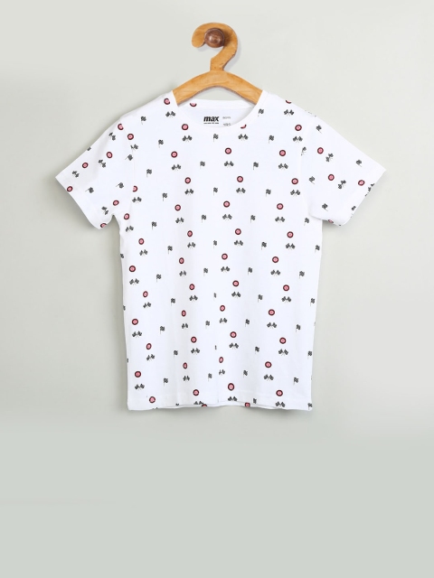 

max Boys Multicoloured Printed Round Neck T-shirt, Multi