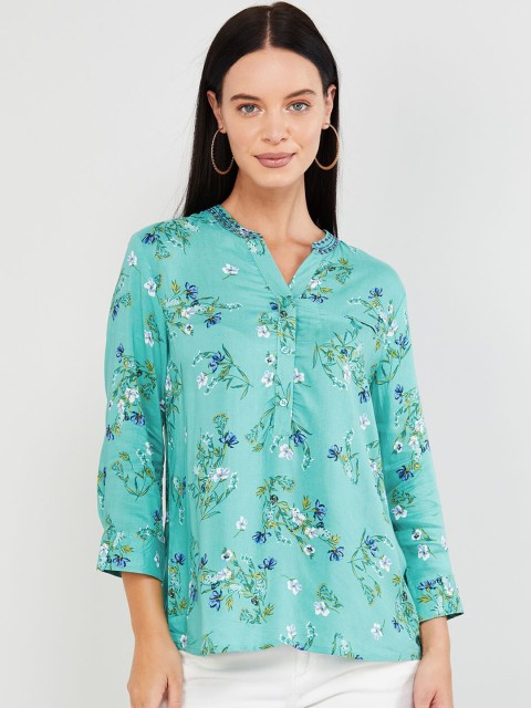 

max Women Green Printed Top