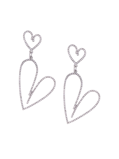 

Rubans Silver-Plated Contemporary Drop Earrings