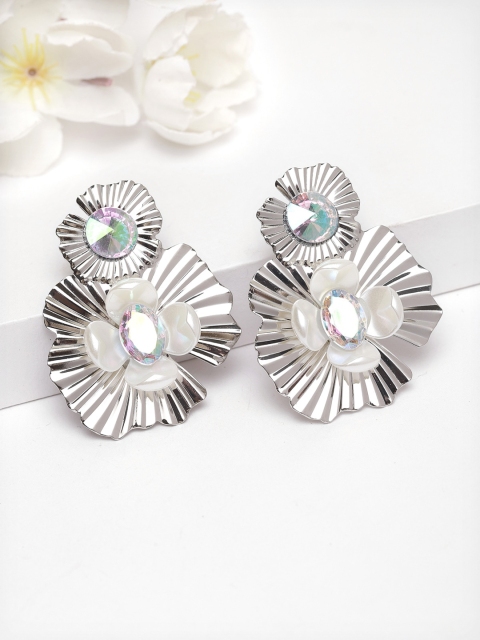 

AVANT-GARDE PARIS Silver-Toned Floral Studs