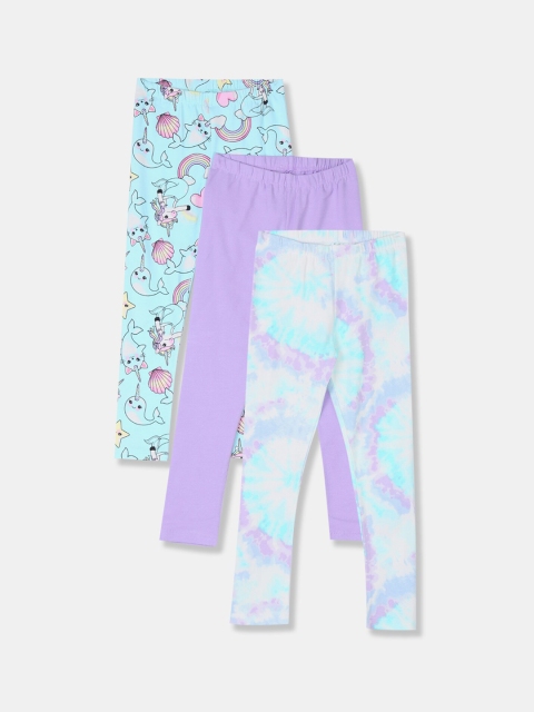 

The Childrens Place Girls Pack of 3 Ankle-Length Leggings, Blue