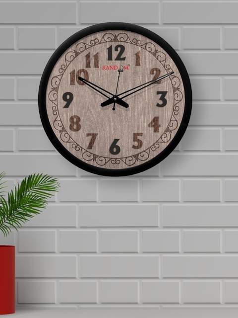 

RANDOM Brown & Black Round 30.48 cm Analogue Wall Clock