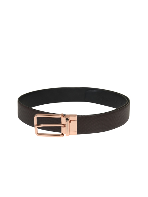 

CHRISTOPOLO Men Black & Brown Solid Reversible Genuine Leather Belt