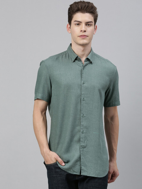 

RARE RABBIT Men Green Tailored Fit Solid Casual Shirt