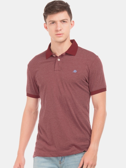 

Aeropostale Men Red Solid Polo Collar T-shirt