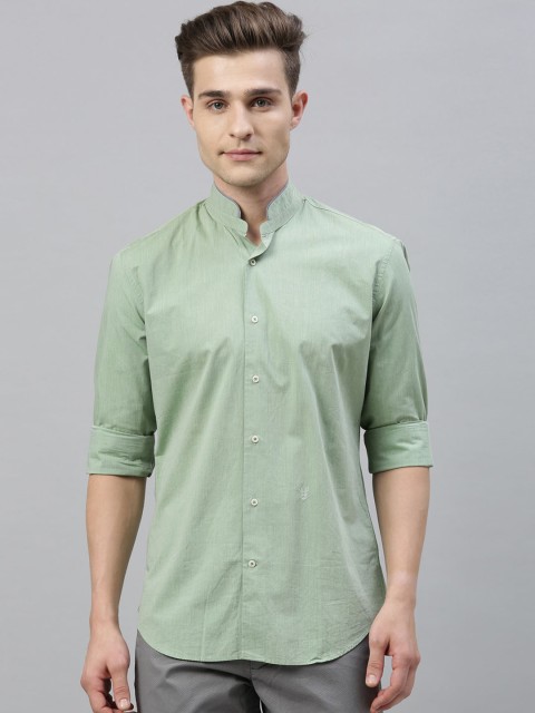 

RARE RABBIT Men Green Tailored Fit Solid Casual Shirt