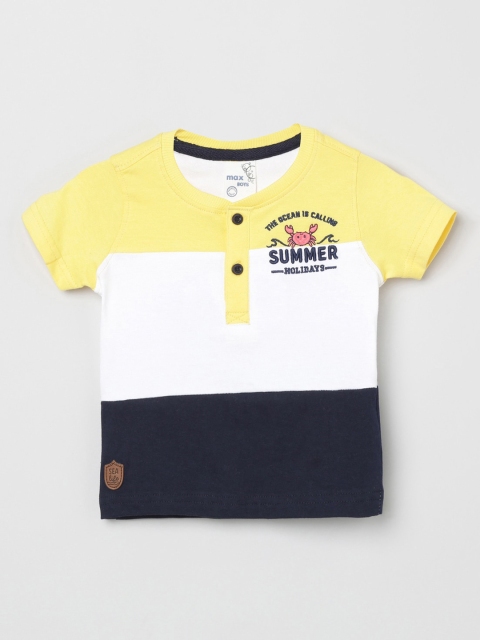 

max Boys Multicoloured Printed V-Neck T-shirt, Multi