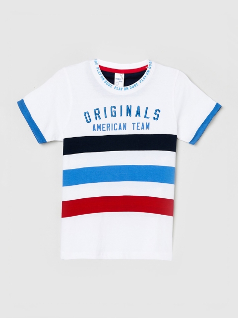 

max Boys Multicoloured Striped Round Neck T-shirt, Multi