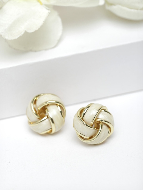 

AVANT-GARDE PARIS Gold-Plated & Off-White Contemporary Studs