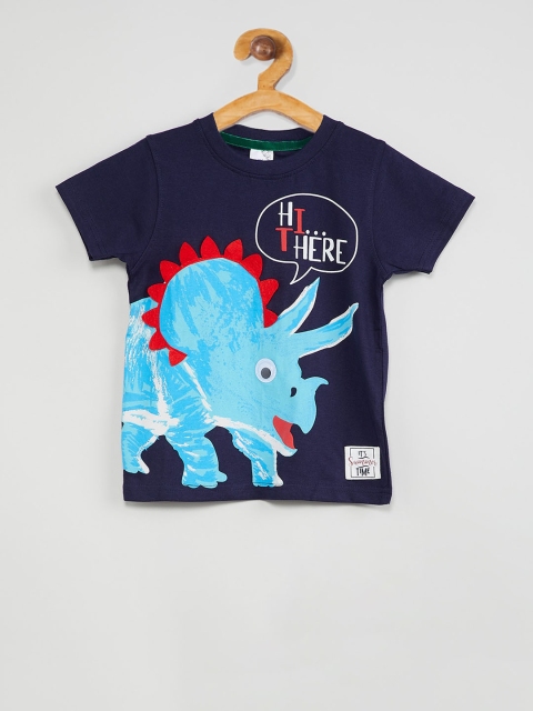 

max Boys Multicoloured Printed Round Neck T-shirt, Multi