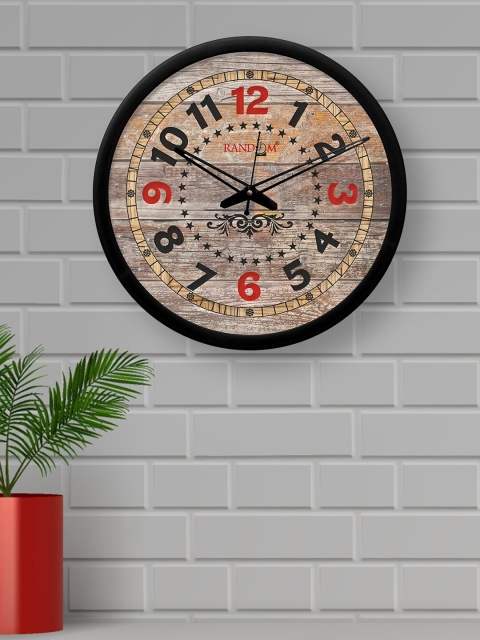 

RANDOM Black & Beige Printed 30.48 cm Analogue Wall Clock
