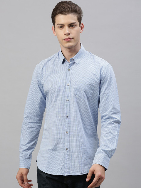 

RARE RABBIT Men Blue Tailored Fit Printed Casual Shirt