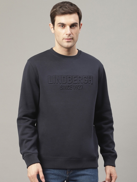 LINDBERGH Men Navy Blue Printed Sweatshirt