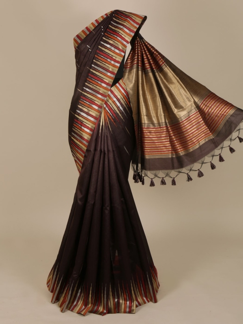 

Pothys Brown Solid Saree